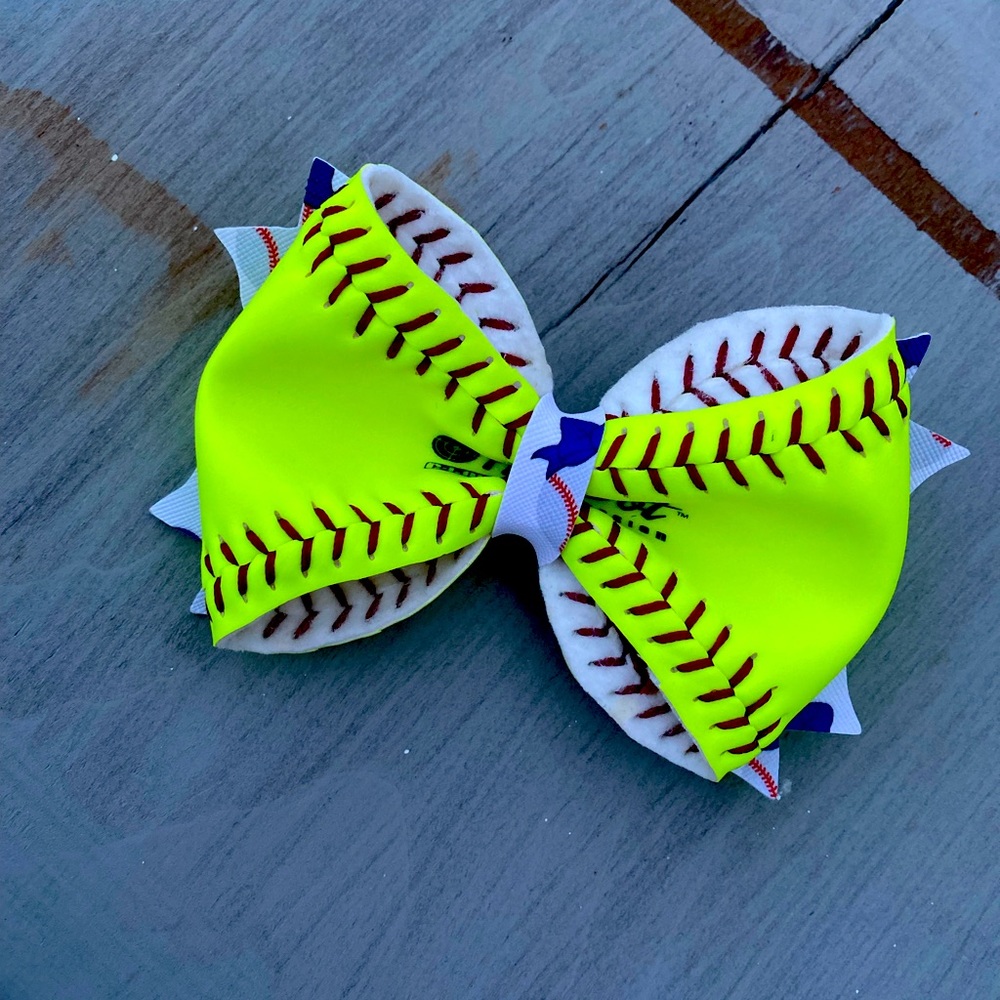Softball hair bows